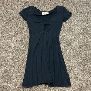 White Crow Navy Blue Short Sleeve Empire Waist Dress